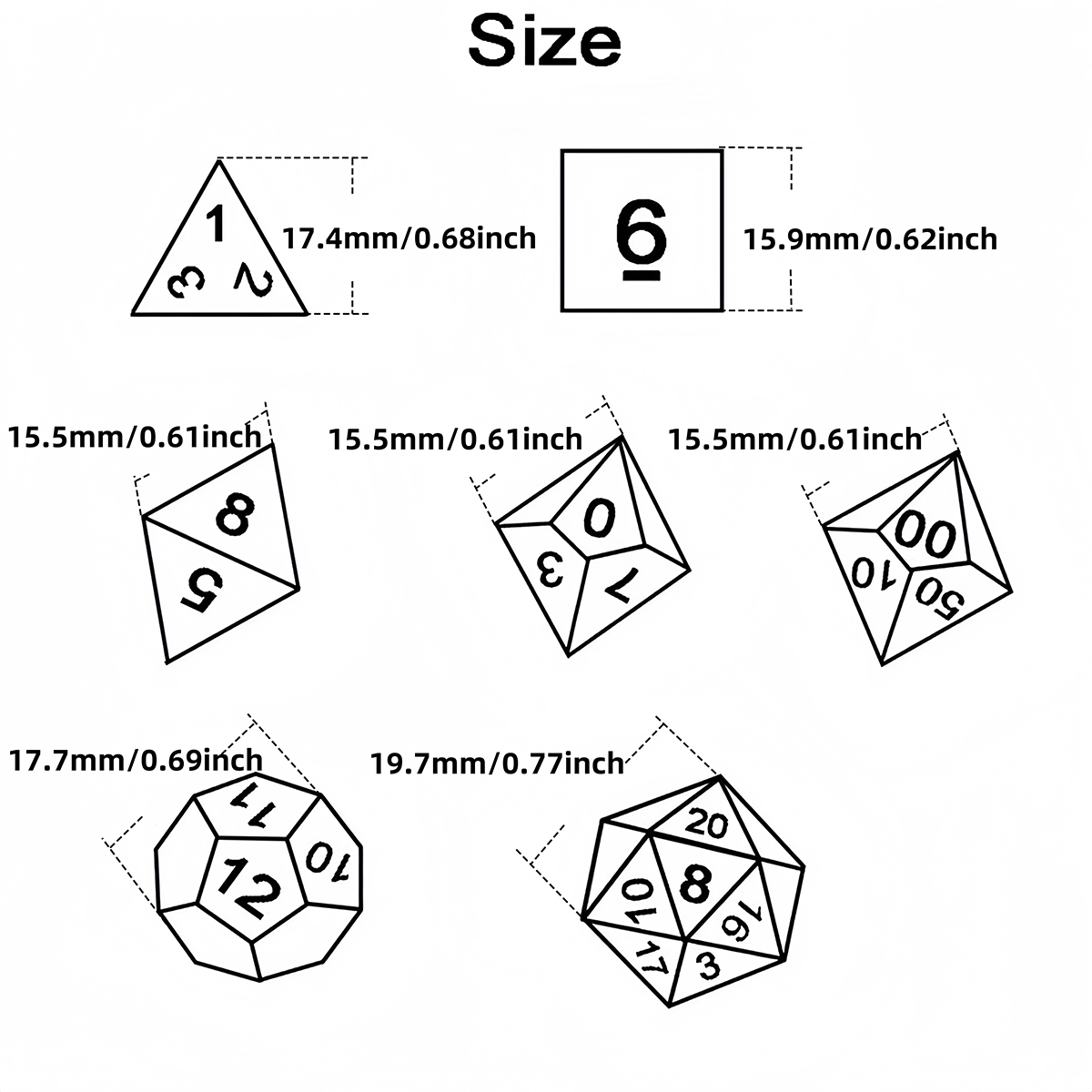 DND Dice Set 7pcs Mixing Color - đánh giá và giá Board Game Live